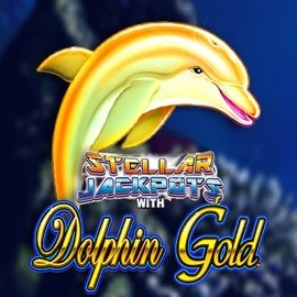 Dolphin Gold with Stellar Jackpots online game logo by Lightning Box Game on bassbet-hu.org